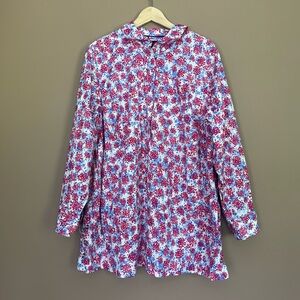 {Talbots} Non-Iron Floral Long Sleeve Popover Top - Womens 20W